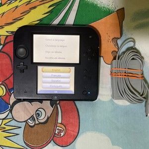 Nintendo 2DS Handheld Video Game Console System Black/Blue FTR-001 Mario Bros